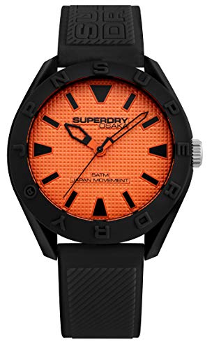 Superdry Herren Analog Quarz Uhr mit Silikon Armband SYG243BO von Superdry