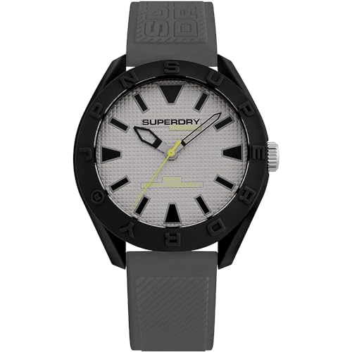 Superdry Herren Analog Quarz Uhr mit Silikon Armband SYG243EE von Superdry