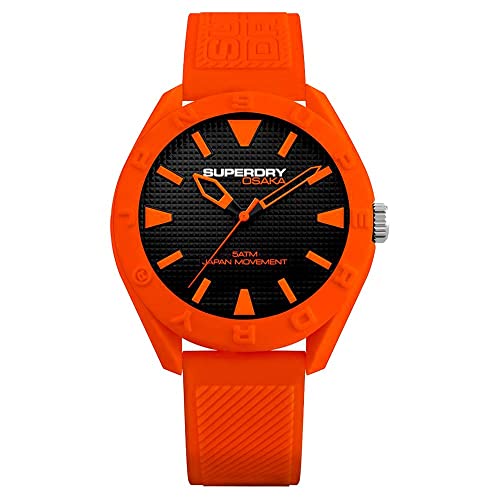 Superdry Herren Analog Quarz Uhr mit Silikon Armband SYG243O von Superdry
