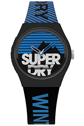 Superdry Herren Analog Quarz Uhr mit Silikon Armband SYG255EU von Superdry