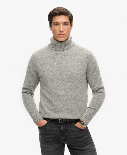 Superdry Herren Angerauter Rollkragenpullover Grau - Größe: Xxl von Superdry