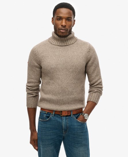 Superdry Herren Angerauter Rollkragenpullover Grau - Größe: Xxl von Superdry