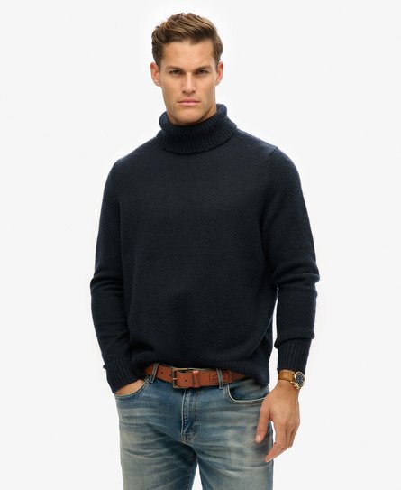 Superdry Herren Angerauter Rollkragenpullover Marineblau - Größe: Xxl von Superdry