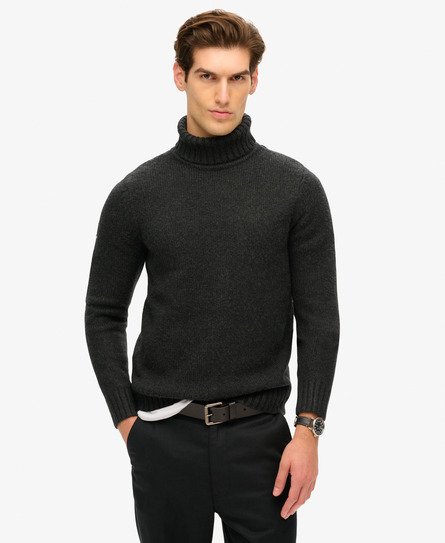 Superdry Herren Angerauter Rollkragenpullover Schwarz - Größe: Xxl von Superdry