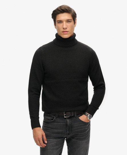Superdry Herren Angerauter Rollkragenpullover Schwarz - Größe: Xxl von Superdry