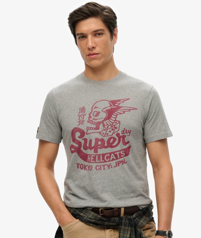 Superdry Herren Archive T-shirt mit Grafik Grau - Größe: S von Superdry