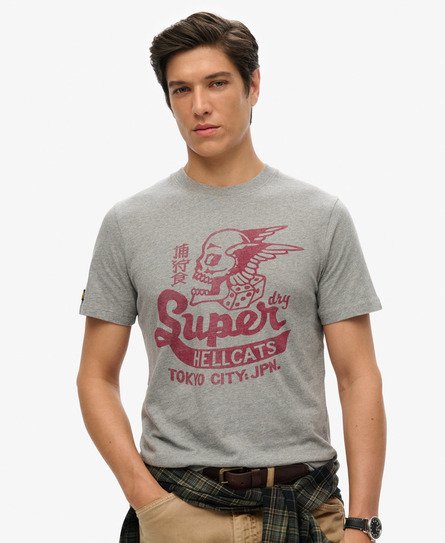 Superdry Herren Archive T-shirt mit Grafik Grau - Größe: Xxl von Superdry