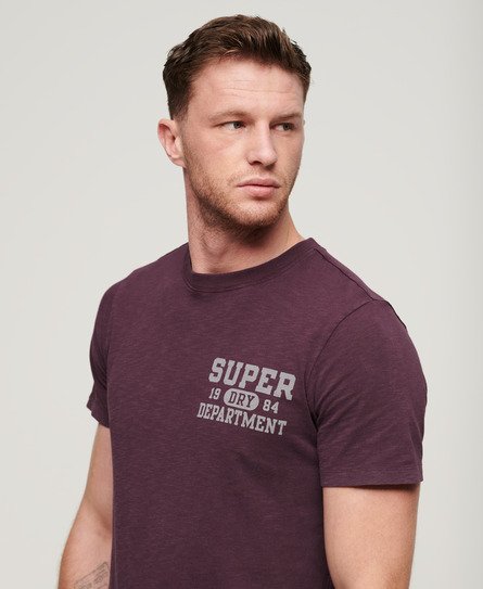 Superdry Herren Athletic College T-Shirt mit Grafik Lila - Größe: L von Superdry