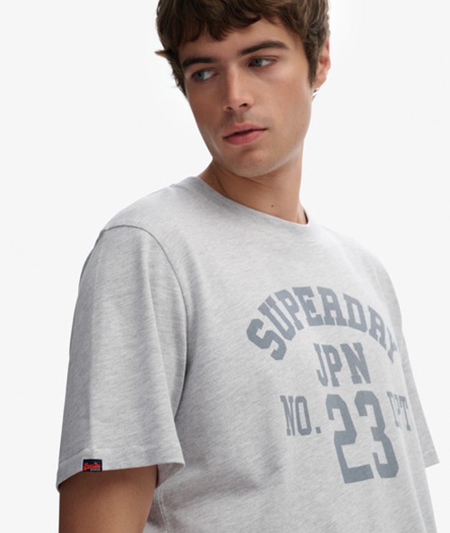 Superdry Herren Vintage Athletic Essential Grafik-t-shirt Light Grey - Größe: L von Superdry