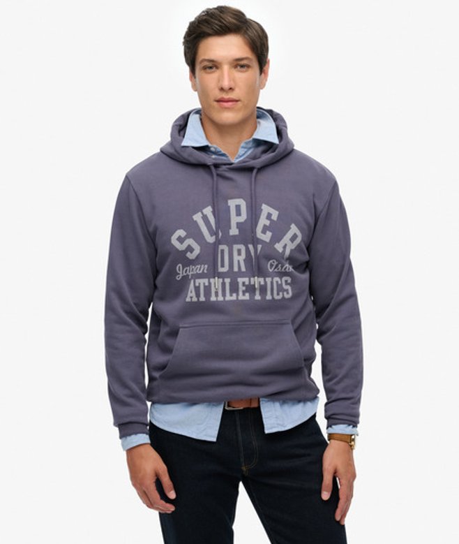 Superdry Herren Athletic Essentials Kapuzenpullover Purple - Größe: M von Superdry