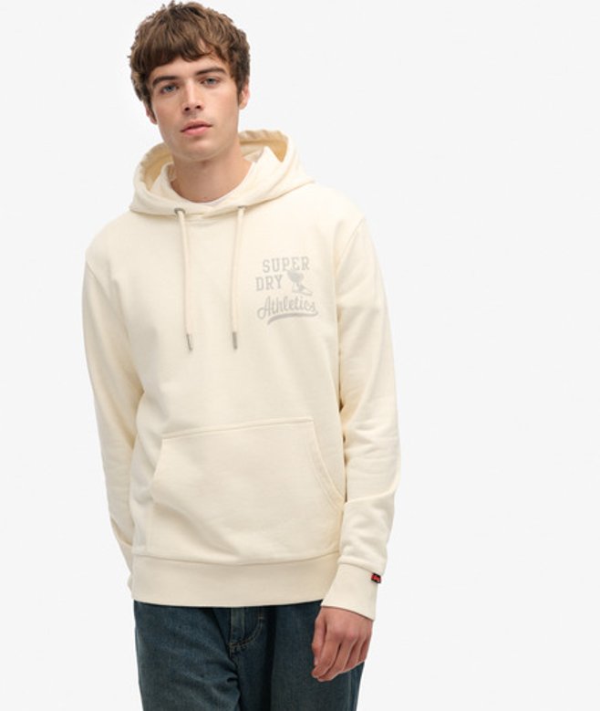 Superdry Herren Athletic Essentials Kapuzenpullover White - Größe: M von Superdry