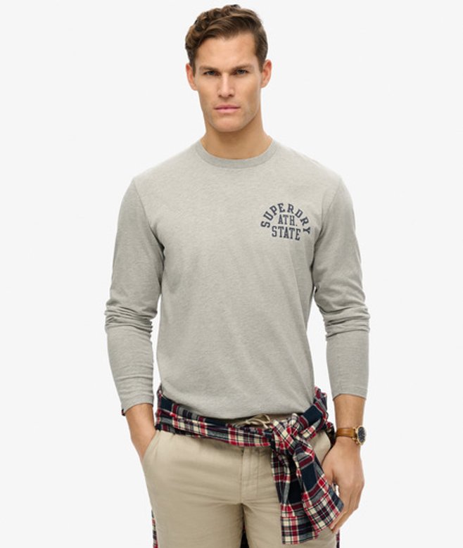 Superdry Men's Athletic Essentials Langarmoberteil Grau - Größe: M Superdry Men's Athletic Essentials Langarmoberteil Grau - Größe: M von Superdry