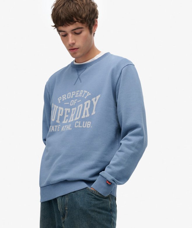 Superdry Herren Athletic Essentials Rundhals-sweatshirt Blue - Größe: L von Superdry