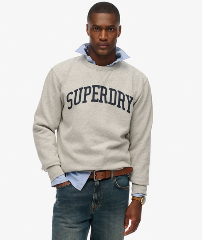 Superdry Herren Athletic Essentials Rundhals-sweatshirt Grey - Größe: L von Superdry