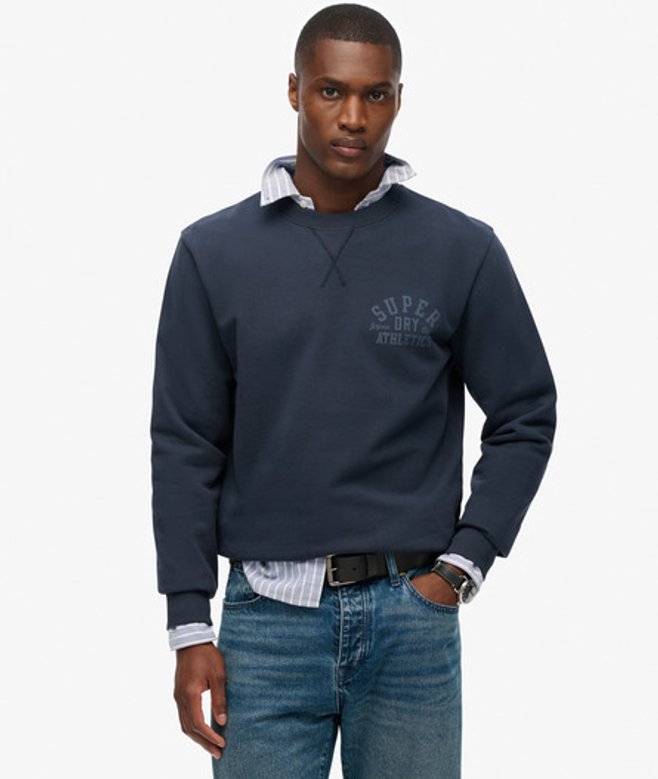 Superdry Herren Athletic Essentials Rundhals-sweatshirt Navy - Größe: Xxl von Superdry