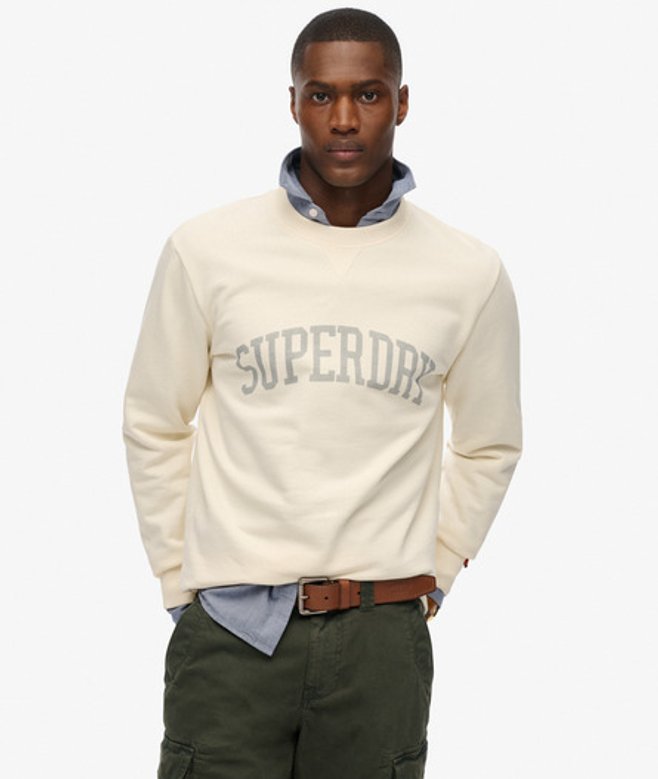 Superdry Herren Athletic Essentials Sweatshirt mit Rundhalsausschnitt White - Größe: L Superdry Herren Athletic Essentials Sweatshirt mit Rundhalsausschnitt White - Größe: L von Superdry