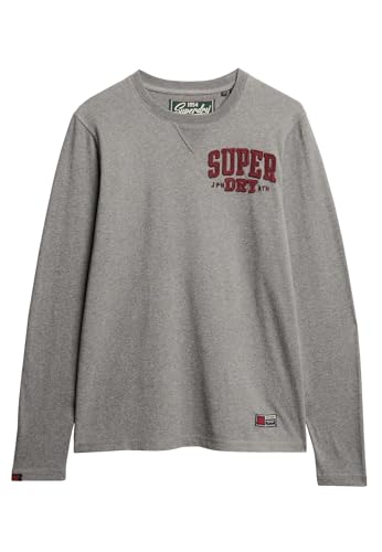 Superdry Herren Athletic Langarmshirt im Vintage-Stil Mittelgrau Meliert XL von Superdry