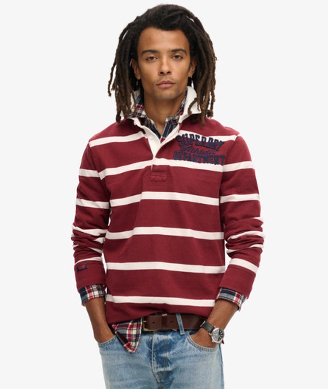 Superdry Herren Athletic Rugby-oberteil Rot - Größe: Xxl von Superdry