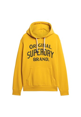 Superdry Herren Athletic Script Graphic Hoodie Sweatshirt, Goldene Stange, Gelb, Large von Superdry