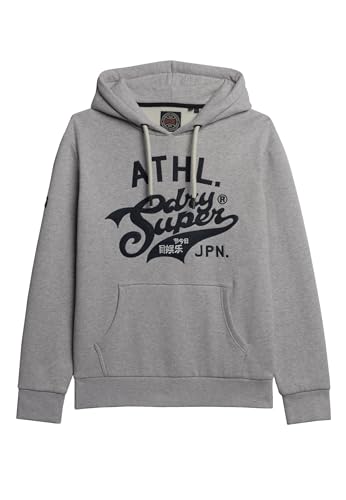 Superdry Herren Athletic Script Graphic Hoodie Sweatshirt, Grau (Glacier Grey Marl), XL von Superdry