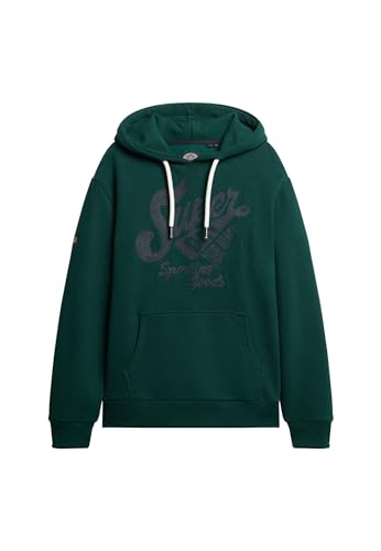 Superdry Herren Athletic Script Graphic Hoodie Sweatshirt, Grün (Pine Green), XXXL von Superdry