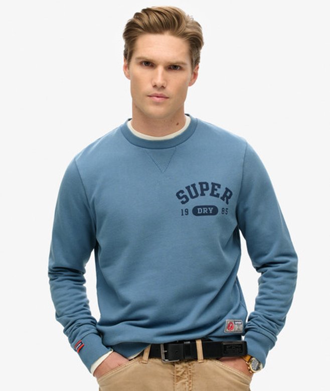 Superdry Herren Athletic Sweatshirt mit Print Blau - Größe: M von Superdry