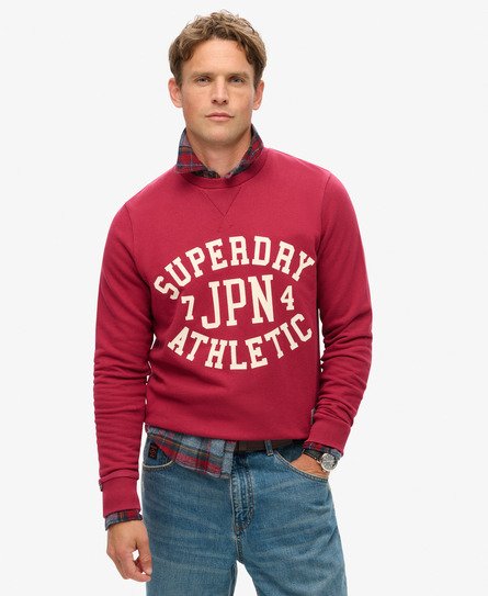 Superdry Herren Athletic Sweatshirt mit Print Rot - Größe: L von Superdry