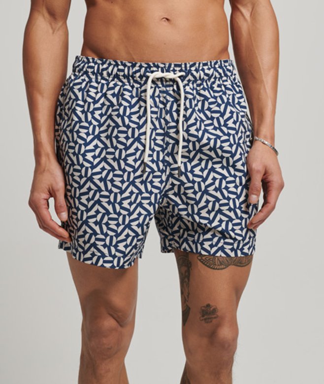 Superdry Herren Badeshorts aus Recyceltem Material Marineblau - Größe: S von Superdry
