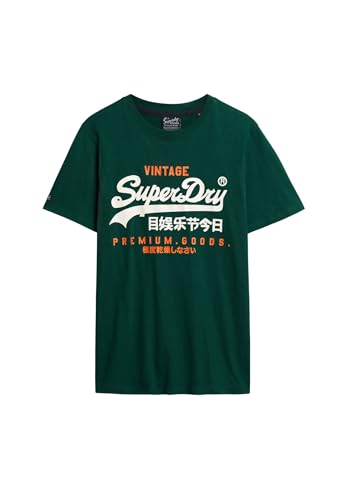 Superdry Herren Bedrucktes T-Shirt, Grün (Pine Green), L von Superdry