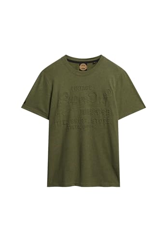 Superdry Herren Bedrucktes T-Shirt, Mehrfarbig (Thrift Olive Marl), XL von Superdry