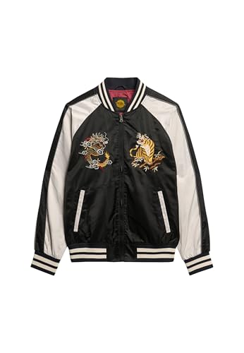 Superdry Herren Bestickte Suikajan Bomberjacke Meteorit Schwarz L von Superdry