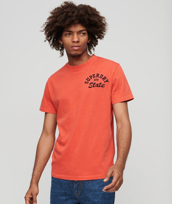 Superdry Herren Besticktes Superstate Athletic T-shirt mit Logo Rot - Größe: Xxl von Superdry