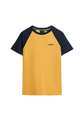 Superdry Herren Besticktes T-Shirt, Gelb (Ochre Yellow Marl/Eclipse Navy), L von Superdry
