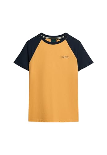 Superdry Herren Besticktes T-Shirt, Gelb (Ochre Yellow Marl/Eclipse Navy), XXL von Superdry