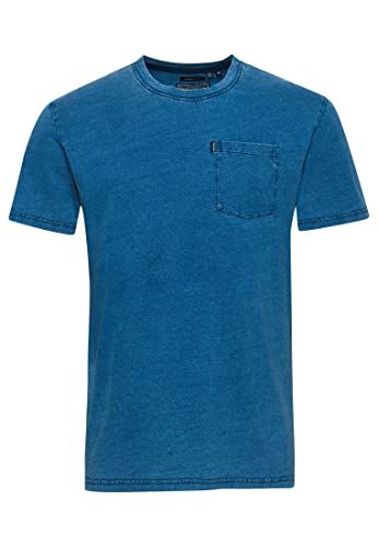 Superdry Herren Bio-Baumwolle Vintage Indigo T-Shirt, entspannte Passform, Light wash, Klein von Superdry