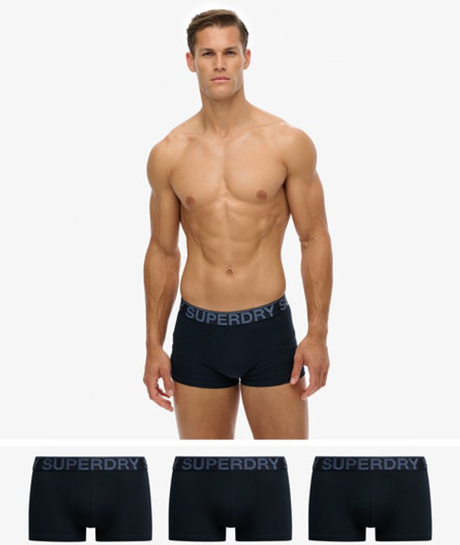 Superdry Herren Bio-baumwolle Trunk Dreierpack Navy - Größe: M von Superdry