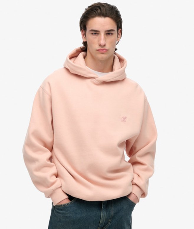 Superdry Herren Blank OverGrößed Hoodie Pink - Größe: S von Superdry