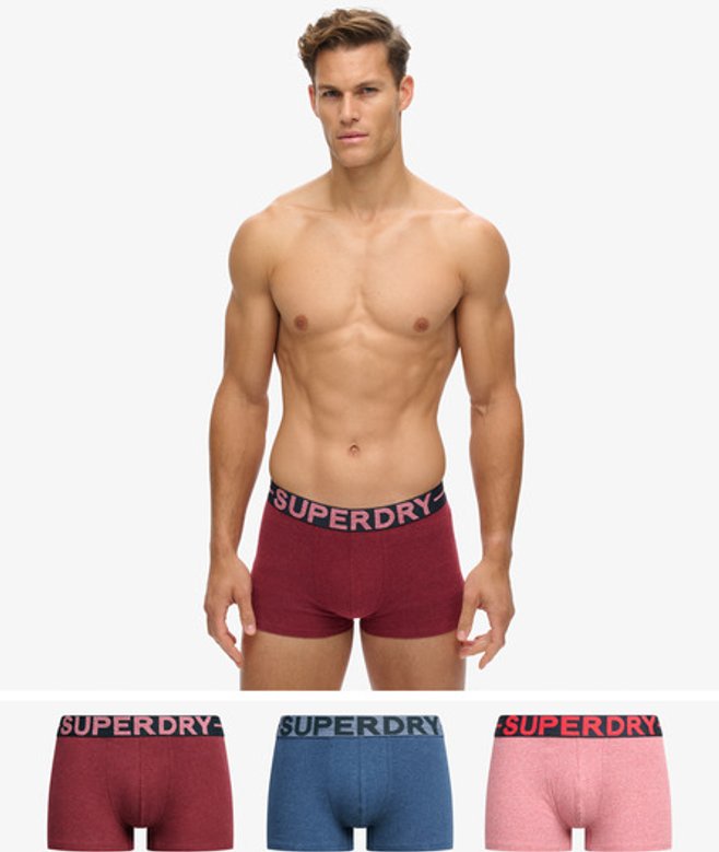 Superdry Herren Blau Unterhosen aus Bio-Baumwolle im 3er-Pack, Größe: M Superdry Herren Blau Unterhosen aus Bio-Baumwolle im 3er-Pack, Größe: M von Superdry