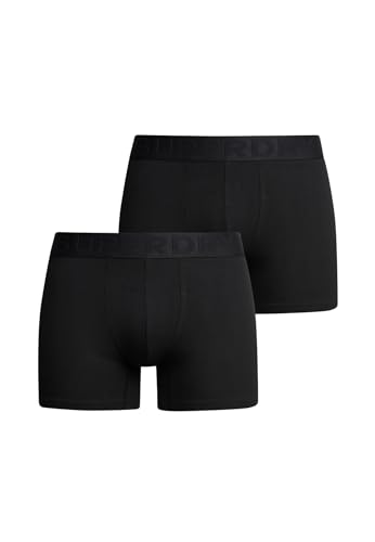 Superdry Herren Boxer Double Pack Boxershorts, Black, von Superdry