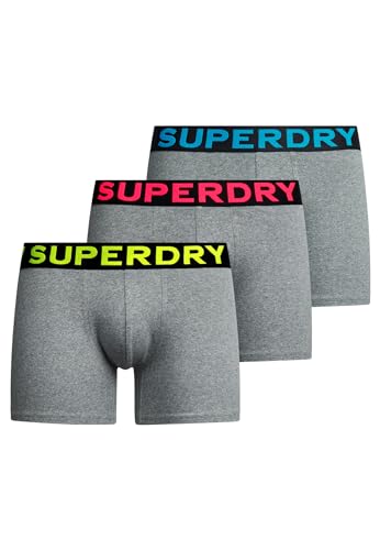Superdry Herren Boxer Triple Pack Boxershorts, Noos Grey Marl, von Superdry
