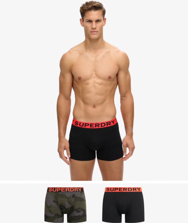 Superdry Herren Boxershorts aus Bio-baumwolle im 2er-Pack Black - Größe: XL Superdry Herren Boxershorts aus Bio-baumwolle im 2er-Pack Black - Größe: XL von Superdry