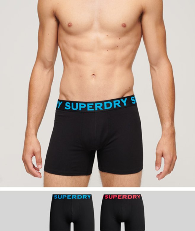 Superdry Herren Boxershorts aus Bio-baumwolle im 2er-Pack Schwarz - Größe: M von Superdry