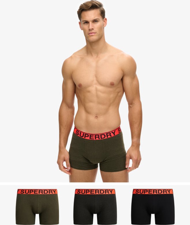 Superdry Herren Boxershorts aus Bio-baumwolle im 3er-Pack Green - Größe: M von Superdry