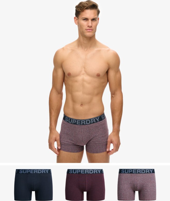 Superdry Herren Boxershorts aus Bio-baumwolle im 3er-Pack Navy - Größe: XL von Superdry