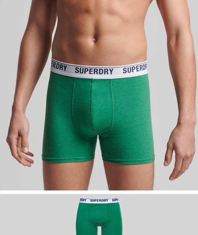 Superdry Herren Boxershorts aus Bio-baumwolle im Einzelpack Grün - Größe: L von Superdry
