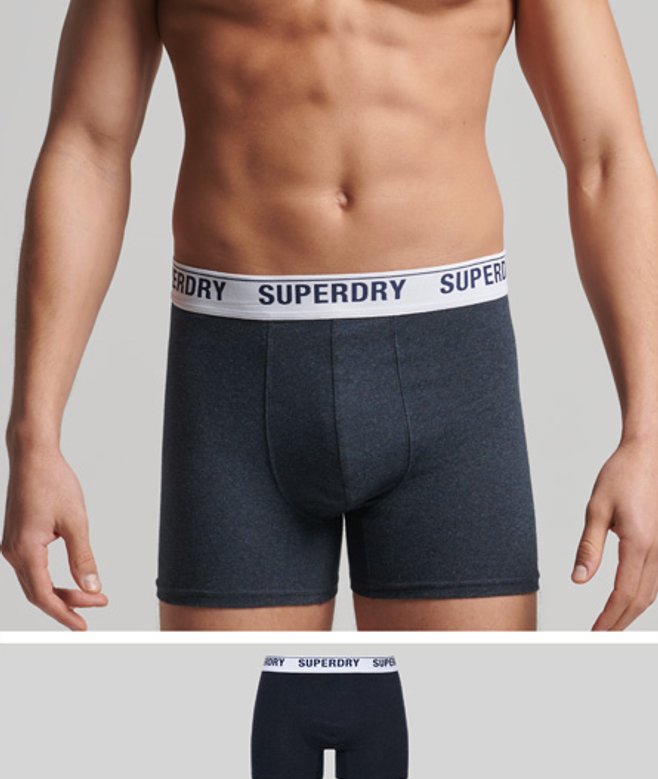 Superdry Herren Boxershorts aus Bio-baumwolle im Einzelpack Marineblau - Größe: L von Superdry