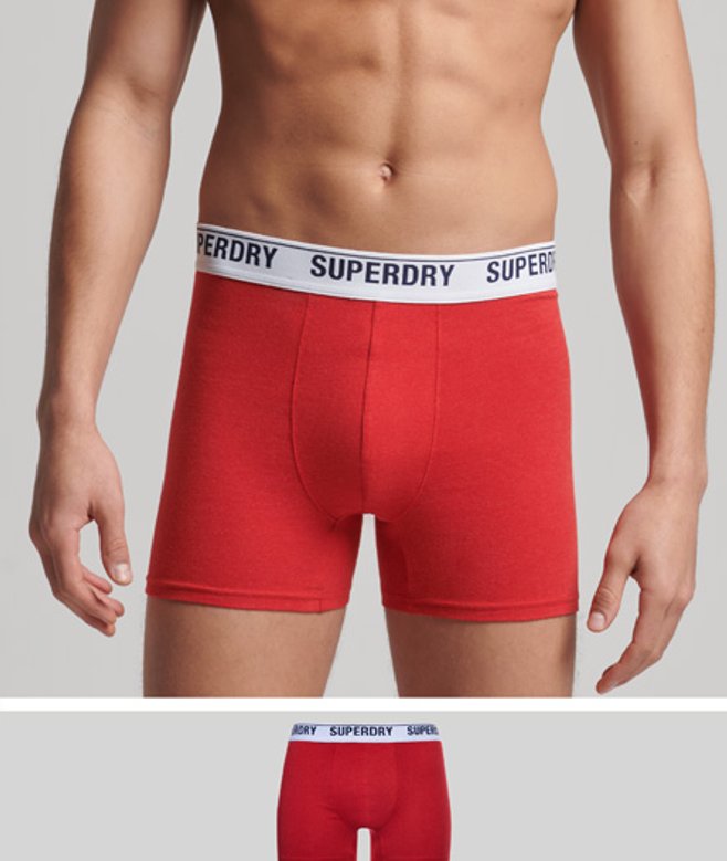 Superdry Herren Boxershorts aus Bio-baumwolle im Einzelpack Rot - Größe: L von Superdry