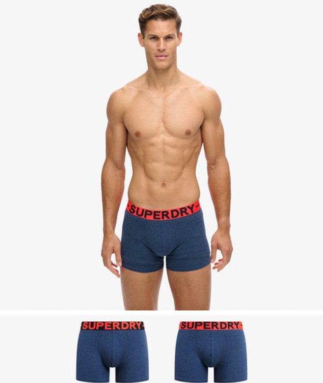 Superdry Herren Boxershorts im 2er-Pack Dark Blue - Größe: L von Superdry