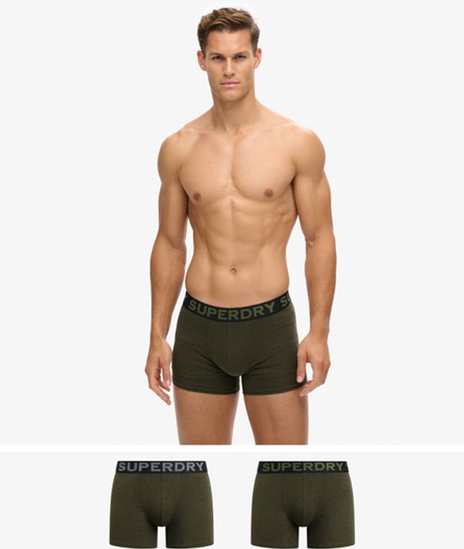 Superdry Herren Boxershorts im 2er-Pack Khaki - Größe: XL von Superdry