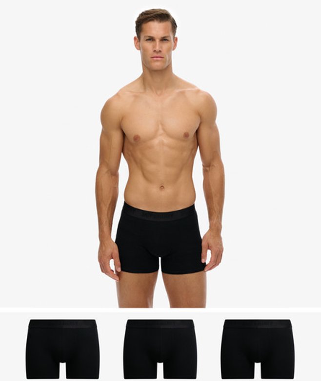 Superdry Herren Boxershorts im 3er-Pack Black - Größe: S von Superdry